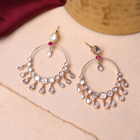 Priyanka Moissanite Earring (Red)