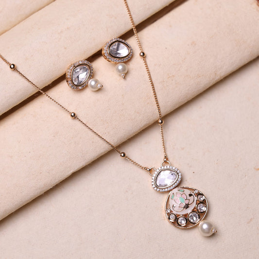 Vedant Moissanite Pendant Set