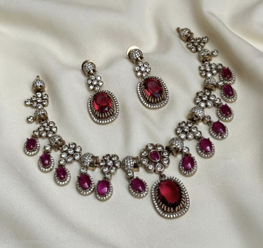 Ruby Victorian Rameshwari Set