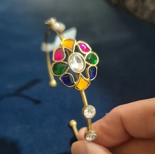 Mitali Jadau & Moissanite Bracelet (adjustable)