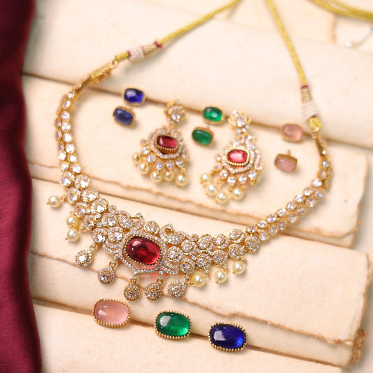 Meenakshi Changeble stone Set