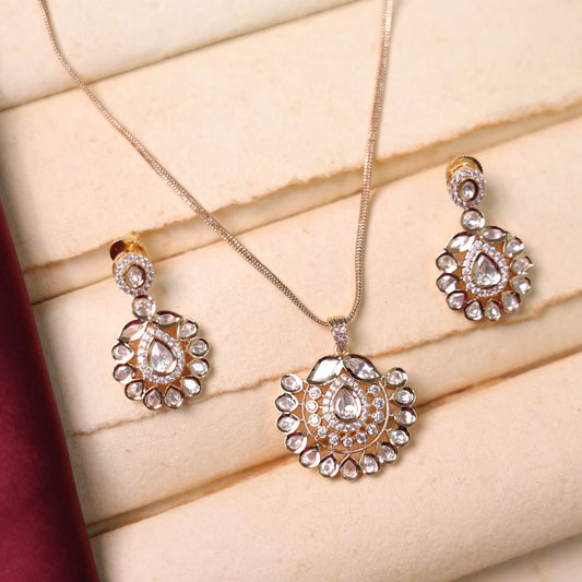 Masoom Moissanite Pendant Set