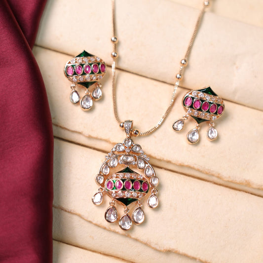 Aadhya Moissanite Pendant Set