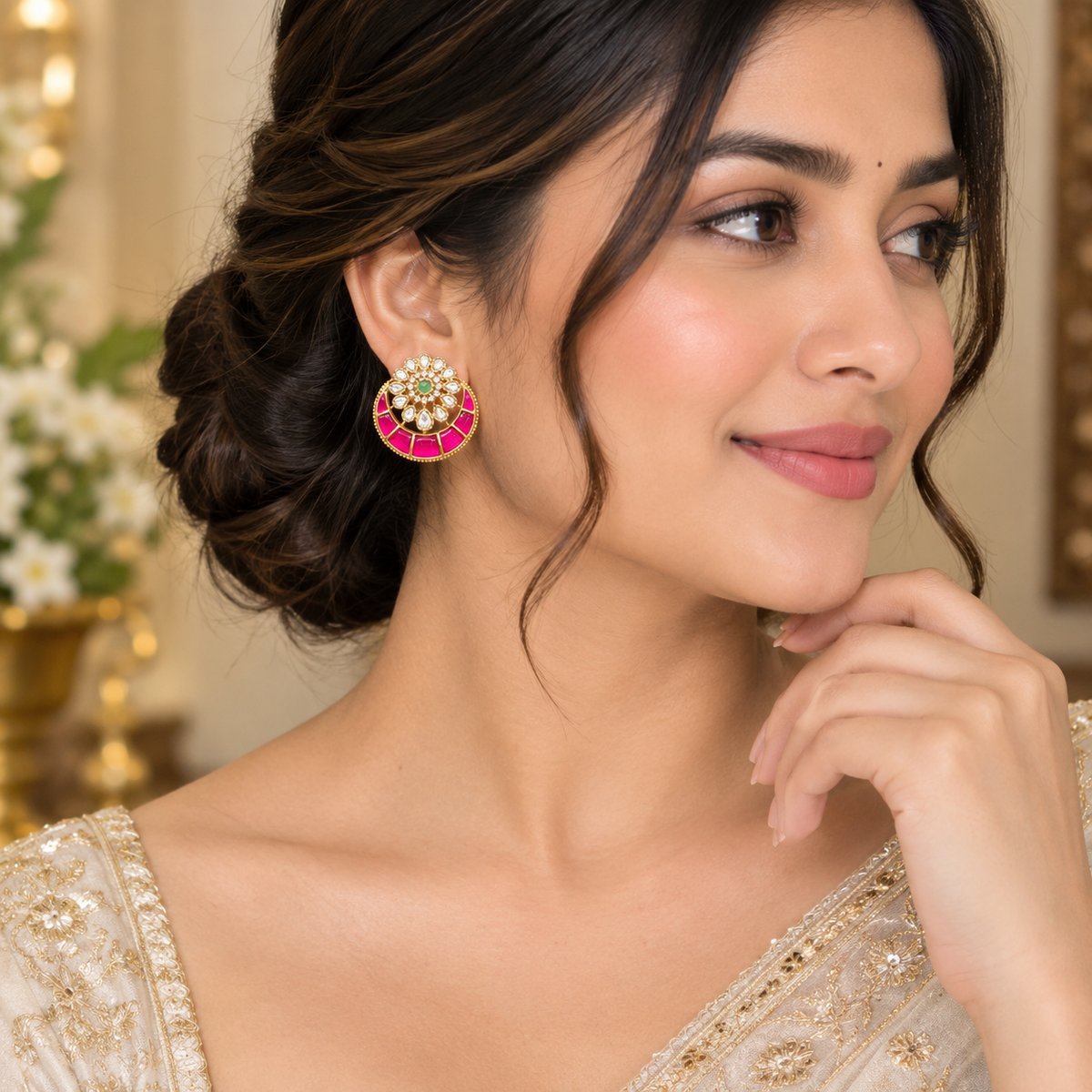 Jadau stud earrings