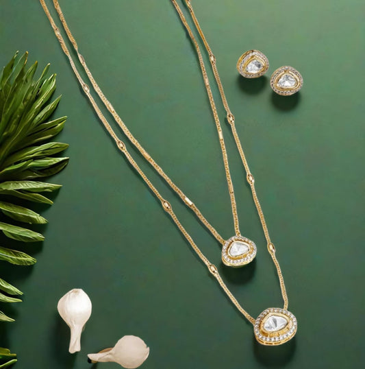 DOUBLE LINE MOISSANITE PENDANT SET
