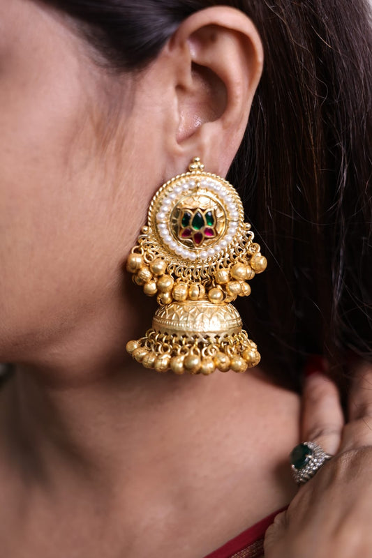 LOTUS BRASS  JHUMKAS