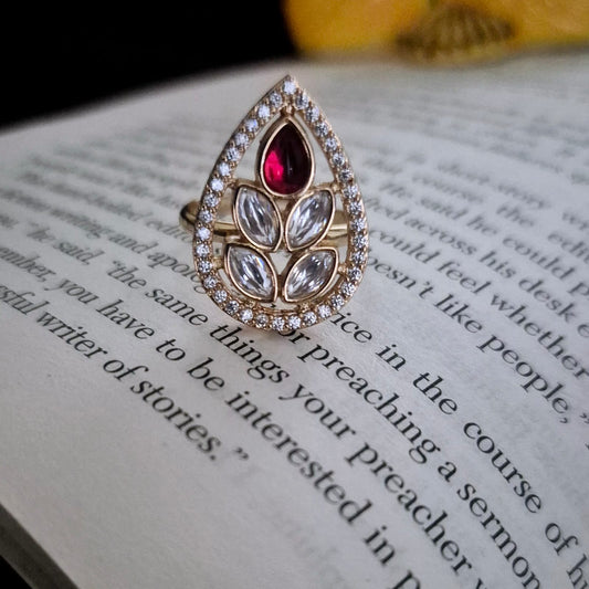 MEETA KUNDAN RING WITH CZ