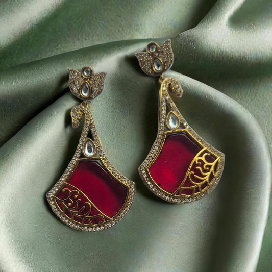 JALSA CZ & KUNDAN EARRINGS