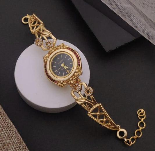 Mosmi Black Watch with Ruby Stones
