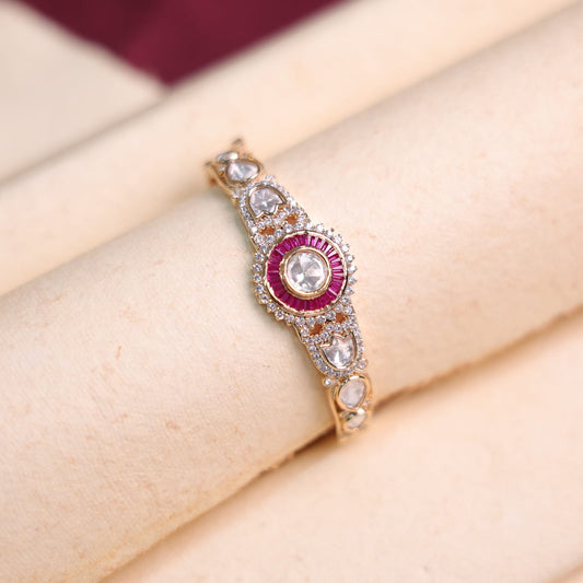 Vrinda Moissanite Braceket (Ruby)