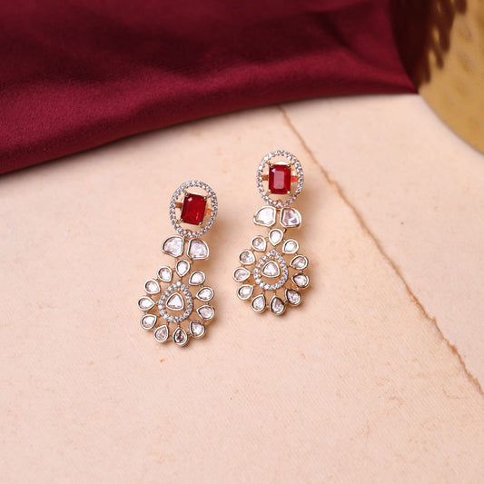 Vridha Moissanite Earring (Red)