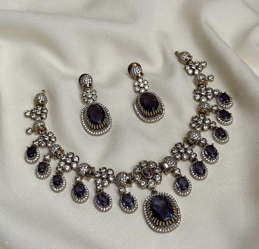 Purple Victorian Rameshwari Set