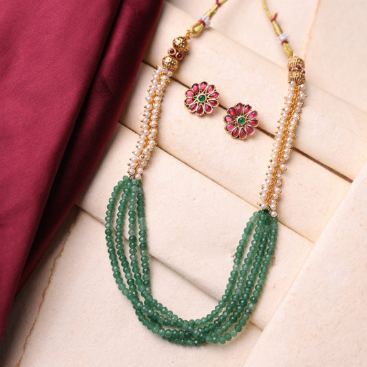 Green Beads and Moti Set