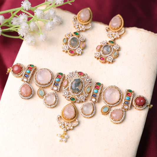 Giri -Sabhya Multicoloured Indowestern Choker Set