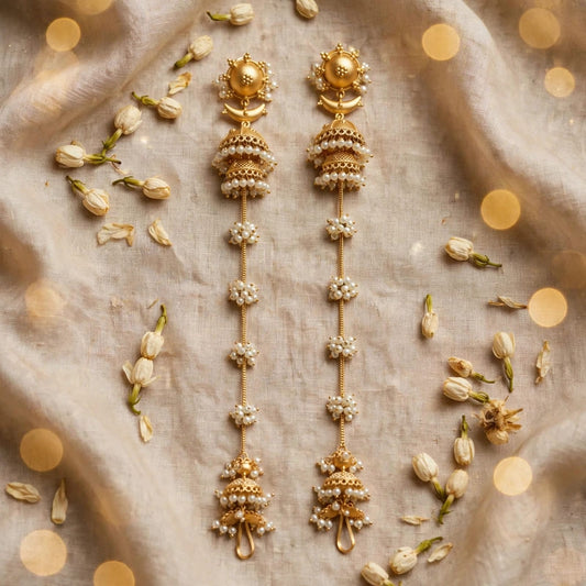 Nupur Earrings with Maang tikka