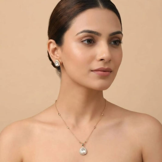 Classic Single Moissanite Pendant Set