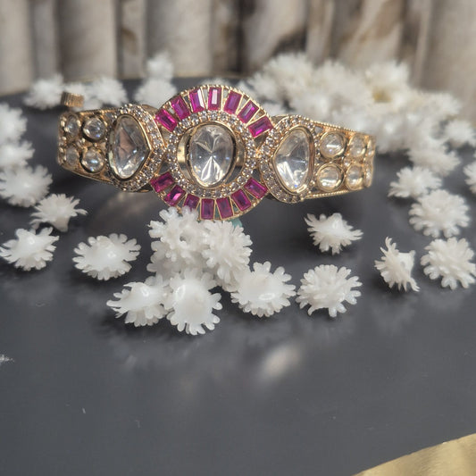 KAVYA MOISSANITE BRACLET WITH PINK STONES
