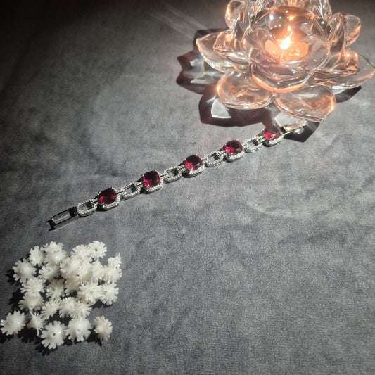RUBY RED CZ BRACELET