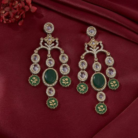 ANJALI ZIRCONIA & KUNDAN DANGLER EARRING