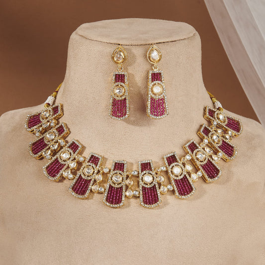 HEER KUNDAN SET WITH RANI PINK PEARLS & CZ STONES