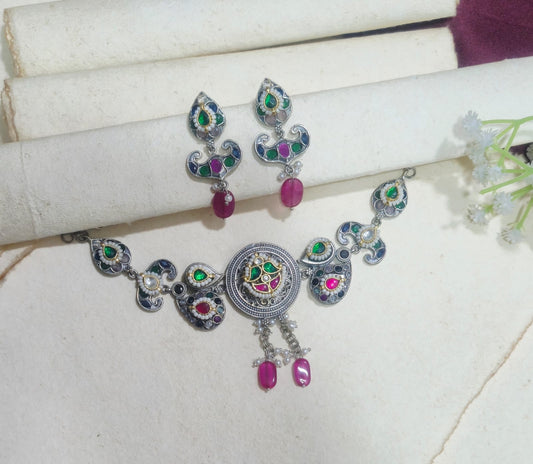 Jiya German Silver Fusion Set