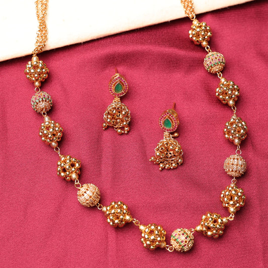 Soni Golden Balls Chain Set with 22kt Gold Polish