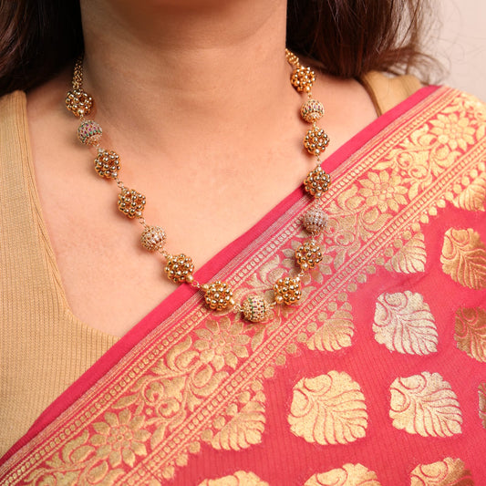 Soni Golden Balls Chain Set with 22kt Gold Polish