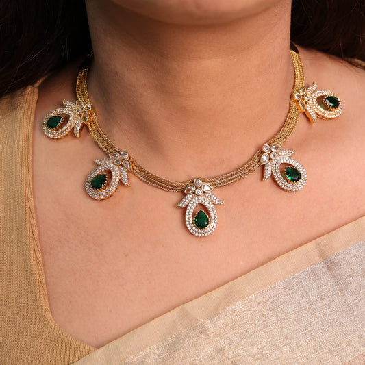 Mitali Green Emerald Set
